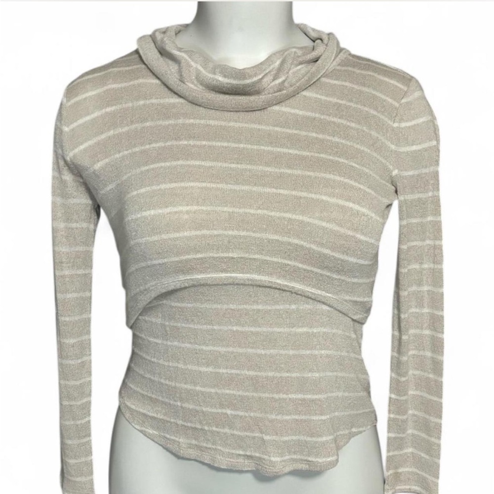 White House Black Market Striped Tank and Long Sleeve Crop Layer Set